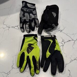 Thor and Fly Racing Motorcycle Gloves Set